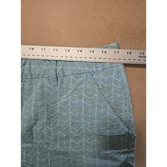 Womens Chevron Print Shorts Casual Lightweight Blue Patterned Le Tigre size 14 - Picture 5 of 8